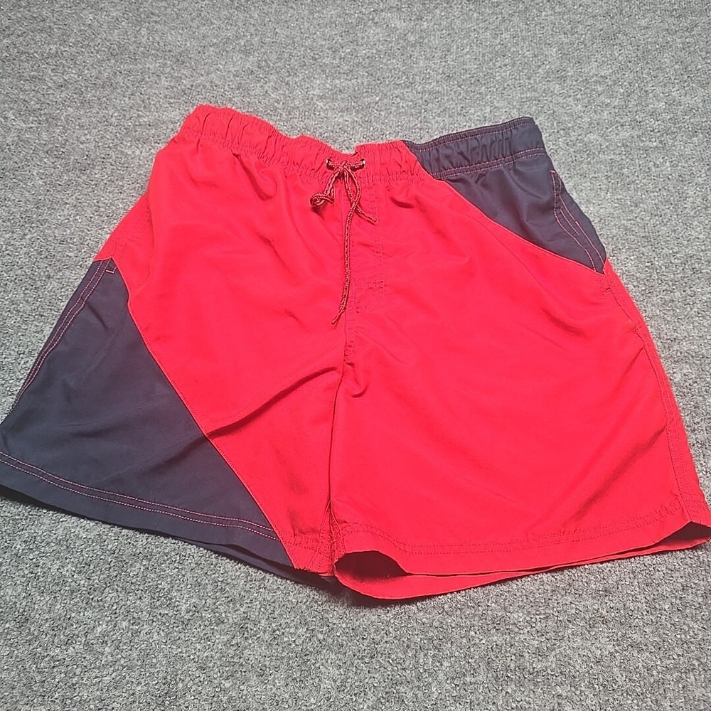 Jake Austin Swim Trunk Shorts Mens Large Lined 34" Waist Red And Blue